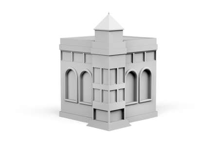 Castle mockup on white background with space for text - 3D renderの写真素材