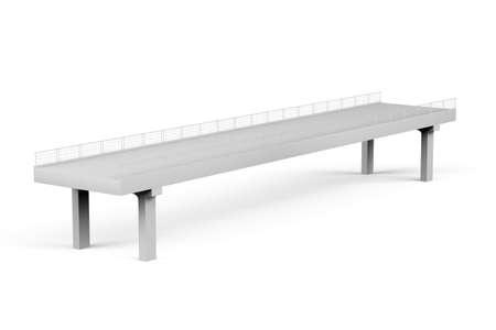 Overpass mockup on white background with space for text - 3D renderの写真素材