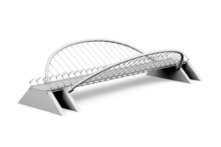 A bridge mockup on white background with space for text - 3D renderの写真素材
