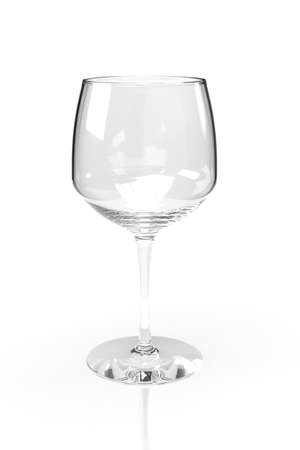 An empty glass isolated on a white background - 3d renderの写真素材