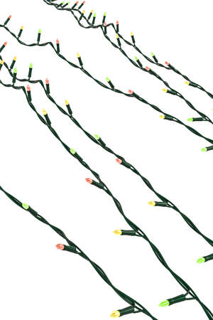 Christmas lights isolated on white background - 3d renderの写真素材