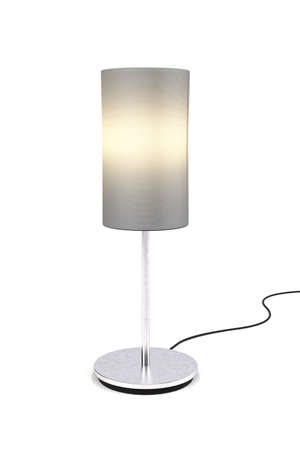 Desk lamp on white background - copy space - 3D renderの写真素材