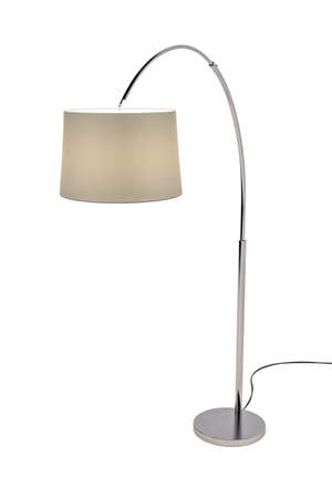Floor lamp on white background - copy space - 3D renderの写真素材