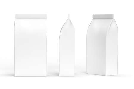 Coffee pack mockup isolated on white background - copy space - 3D renderの写真素材