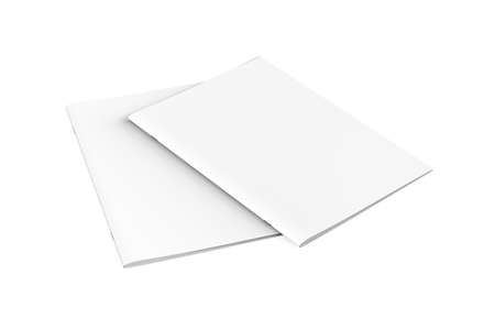 Thin book magazine mockup isolated on white background - 3d renderの写真素材