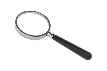 Magnifying glass isolated on white background - 3d renderingの写真素材