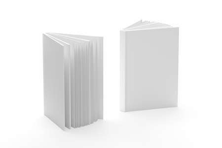 Open book mockup isolated on white background - 3d renderの写真素材