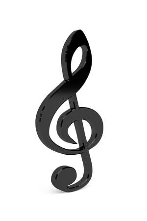 Treble clef 3d icon isolated on a white background - 3d renderの写真素材