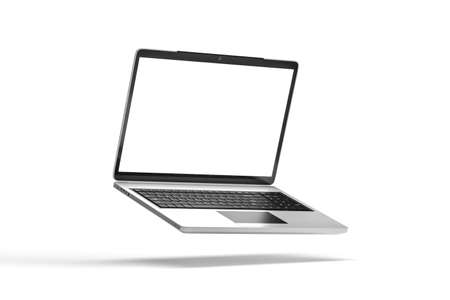 Laptop mockup - silver 15 "laptop isolated on white background - 3d renderの写真素材