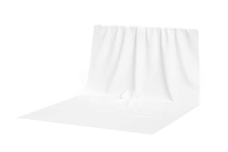 Fabric background mockup isolated on white background - 3d renderの写真素材