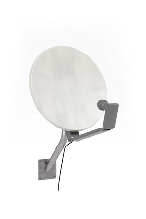 Satellite dish isolated on white background - 3d renderの写真素材