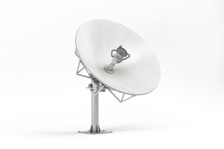 Satellite dish isolated on white background - 3d renderの写真素材
