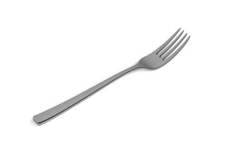 Stainless steel fork on white background - 3D renderの写真素材