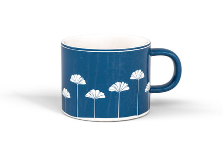 A blue tea or coffee mug isolated on white background - 3d renderの写真素材