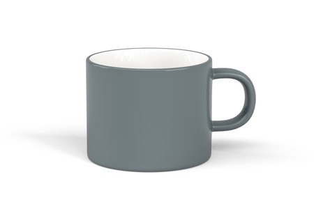 A gray tea or coffee mug isolated on white background - 3d renderの写真素材
