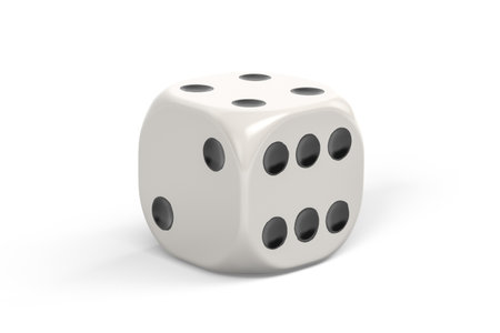 White dice isolated on white background - 3d renderの写真素材
