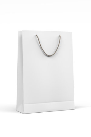 Paper bag mockup isolated on white background - 3d renderの写真素材