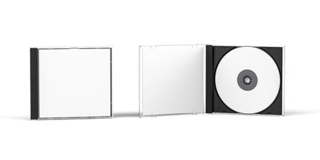 CD case mockup isolated on white background - 3D renderの写真素材