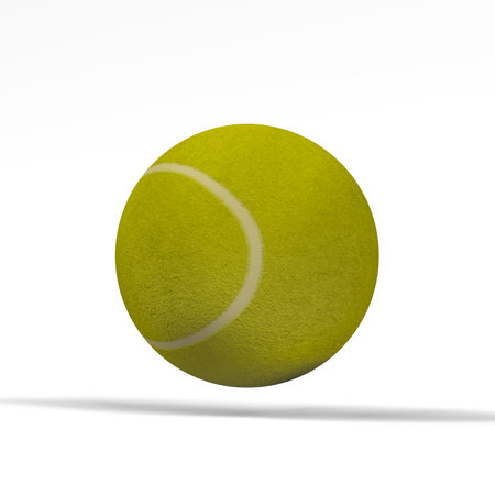 Tennis ball isolated on a white background - 3D renderの写真素材