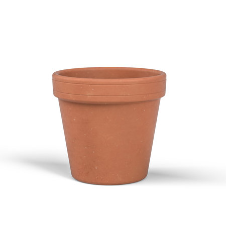 Ceramic flower pot on white background - 3D renderの写真素材