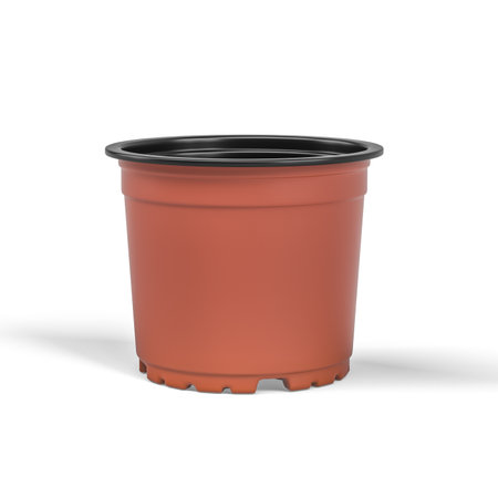 Ceramic flower pot on white background - 3D renderの写真素材