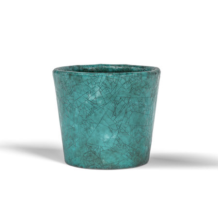Ceramic flower pot on white background - 3D renderの写真素材