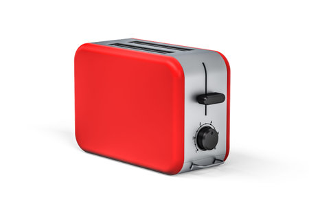A modern red toaster isolated on a white background - 3d render
