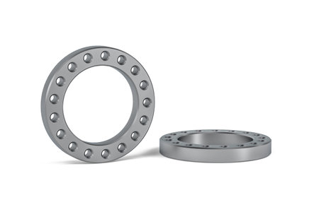 A flat steel flange for welding isolated on a white background - 3d render