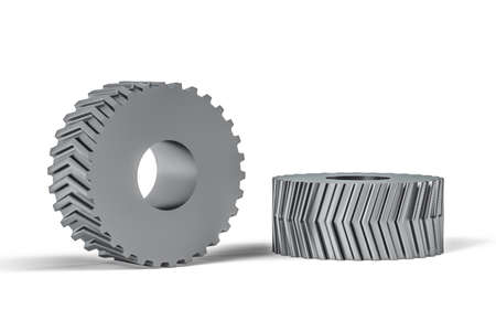 Steel gear isolated on white background - 3d renderの写真素材