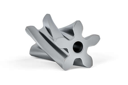 Steel gear isolated on white background - 3d renderの写真素材