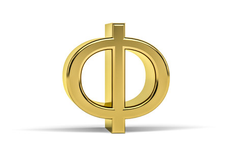 Golden Russian letter - three dimensional Russian letter written in Cyrillic on white background - 3d renderの写真素材