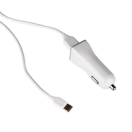 USB-C car phone charger on white background - Packshotの写真素材