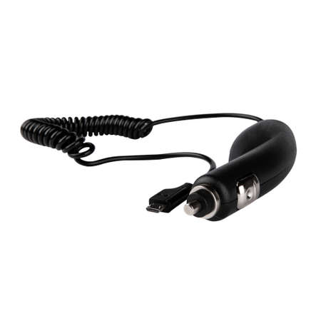 Micro USB car phone charger isolated on white - Packshotの写真素材