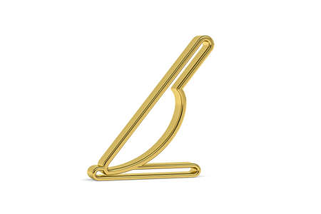 Golden 3d knife icon isolated on white background - 3D renderの写真素材