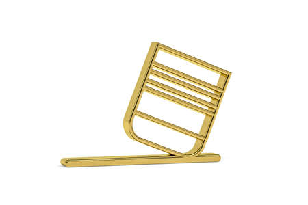 Golden 3d eraser icon isolated on white background - 3D renderの写真素材