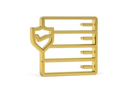 Golden 3d router icon isolated on white background - 3D renderの写真素材