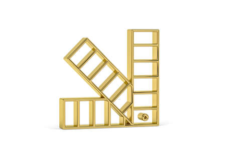 Golden 3d scale icon isolated on white background - 3D renderの写真素材