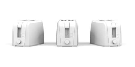 Toaster mockup isolated on white background - 3d renderの写真素材