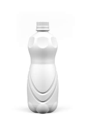Plastic water bottle mockup isolated on white background - 3D renderの写真素材