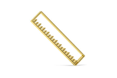 Golden 3d scale icon isolated on white background - 3D renderの写真素材