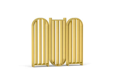 Golden 3d books icon isolated on white background - 3D renderの写真素材