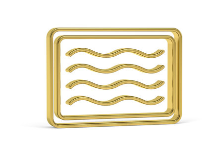 Golden 3d swimming pool icon isolated on white background - 3D render
