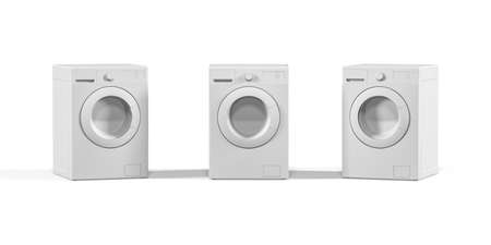 Washing machine mockup isolated on white background - 3D renderの写真素材