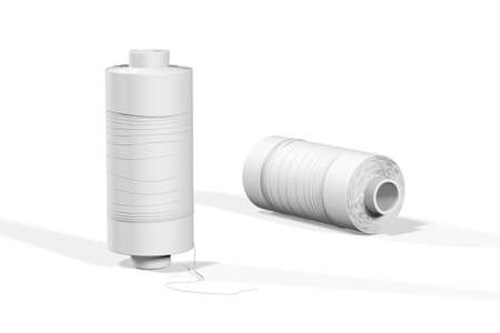 Spool of thread mockup isolated on white background - 3d renderの写真素材