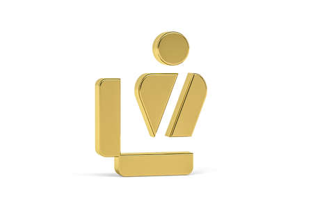 Golden 3d customs control icon isolated on white background - Signs at the airport - 3D renderの写真素材