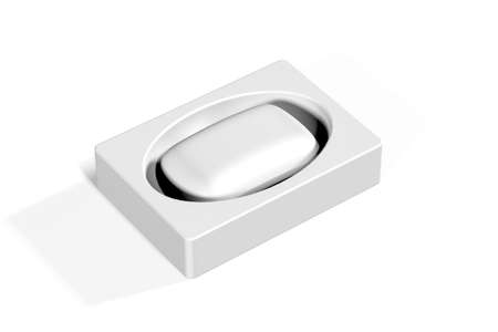 Soap dish mockup isolated on white background - 3d renderの写真素材