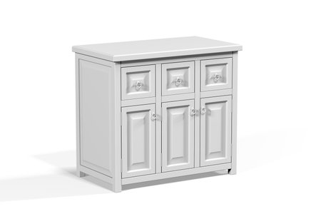 Bathroom cabinet mockup isolated on white background - 3d renderの写真素材