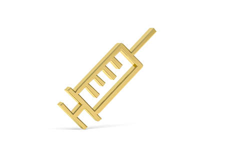 Golden 3d vaccination icon on white background - vaccination - 3D renderの写真素材