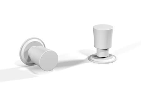 Bath faucet mockup isolated on a white background - photorealistic 3d renderの写真素材