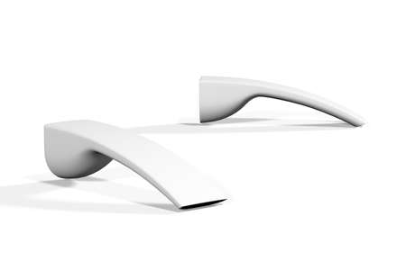 Bath faucet mockup isolated on a white background - photorealistic 3d renderの写真素材